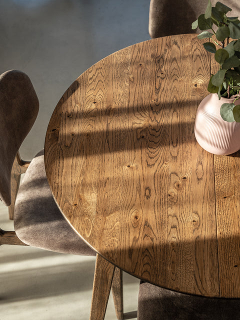 Tavolo da pranzo allungabile in legno massello rovere fumé Sun