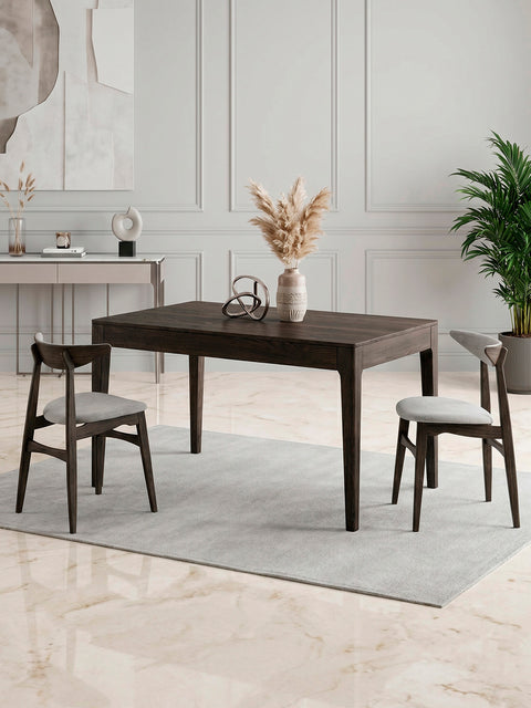 Tavolo da pranzo allungabile in legno massello di rovere nero 160-215 cm Luca