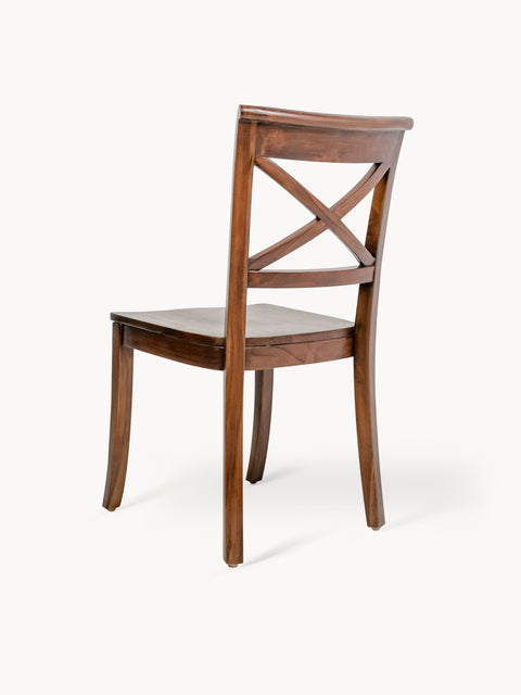 Dining chair from solid teak wood brown 45x47x92 cm Leo