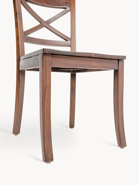 Dining chair from solid teak wood brown 45x47x92 cm Leo