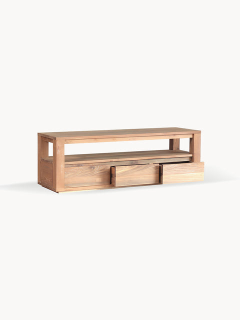 TV Cabinet 3 drawers from recycled teak modern 90x50x80 cm Vista