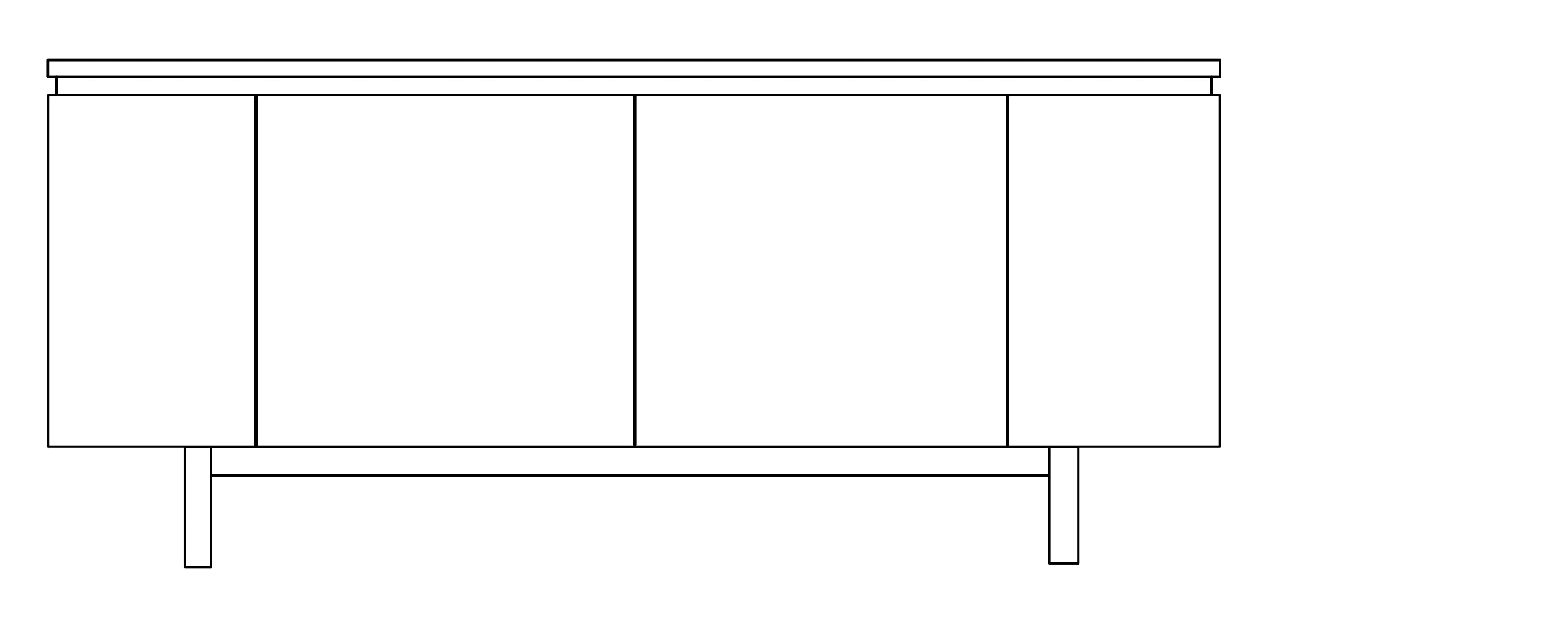 Mobile nero con 4 ante progettato in stile moderno 160 cm California