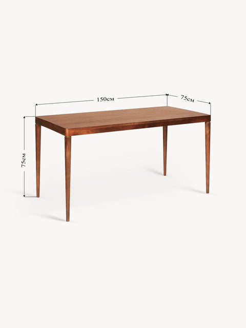 Dining table from solid teak wood modern Brown 150x75x75 cm Ciro