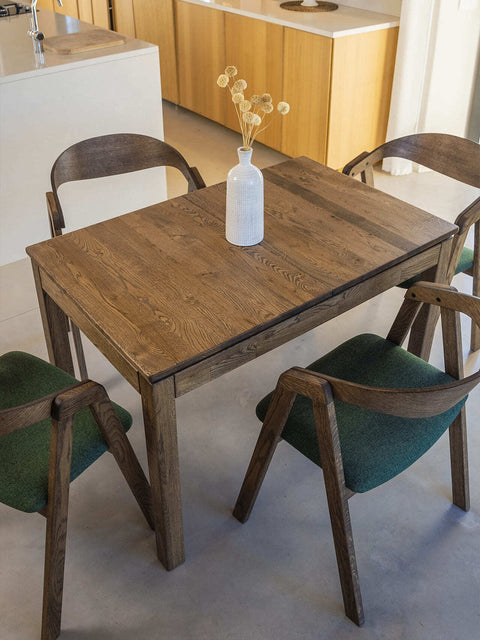 Tavolo da pranzo allungabile in rovere massello moderno fumé Cancun