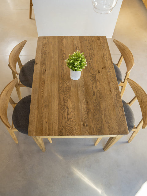 Tavolo da pranzo allungabile in legno massello di rovere quercia selvatica Luca