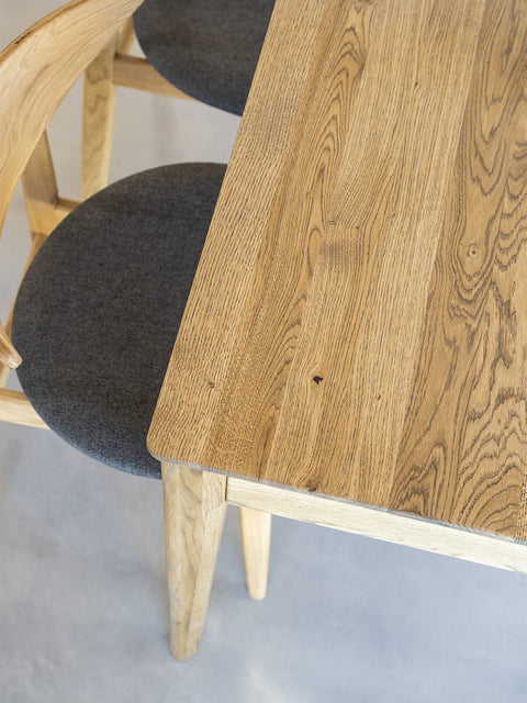 Tavolo da pranzo allungabile in legno massello di rovere quercia selvatica Luca