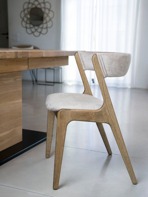 Chair of solid oak wood 76 cm wild oak color modern soft Atrani