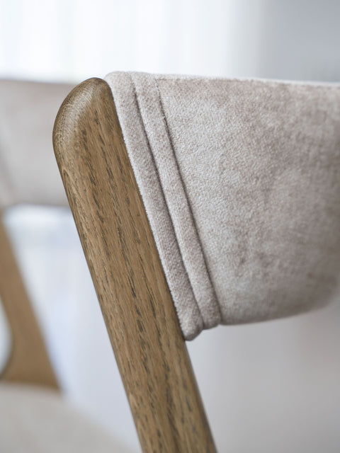 Sedia da pranzo in legno massello di rovere e tessuto 76 cm Atrani