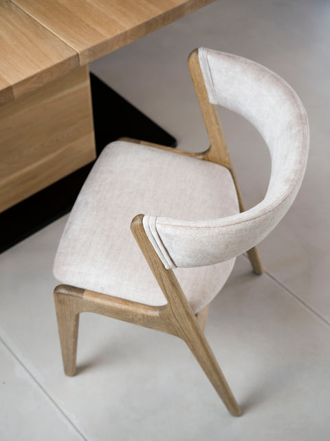 Chair of solid oak wood 76 cm wild oak color modern soft Atrani