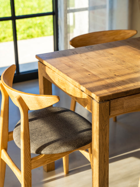 Dining extendable table of solid oak wood in wild oak shade Cancun