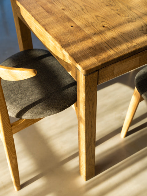 Dining extendable table of solid oak wood in wild oak shade Cancun