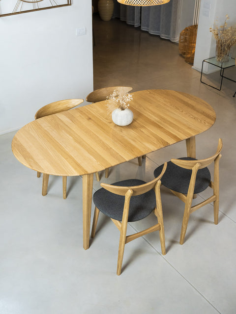 Tavolo da pranzo in rovere massello moderno nordico naturale Florence