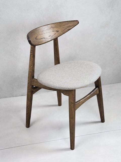 Sedia da pranzo in rovere massello marrone morbido 75 cm Positano