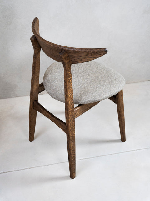 Dining chair from solid oak brown soft 75 cm Positano