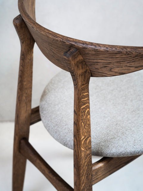 Dining chair from solid oak brown soft 75 cm Positano