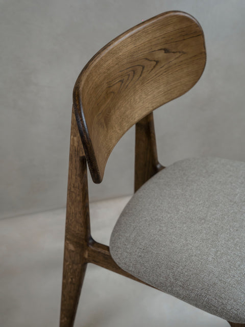 Dining chair of solid oak wood 80 cm brown soft Paolo