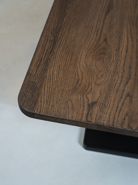 Tavolino da caffè in legno massello di rovere fumé 120x80x40 cm Galileo