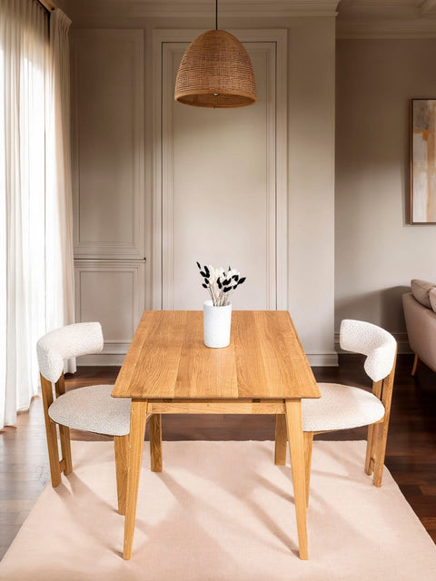 Tavolo da pranzo allungabile in rovere massello moderno naturale Austin