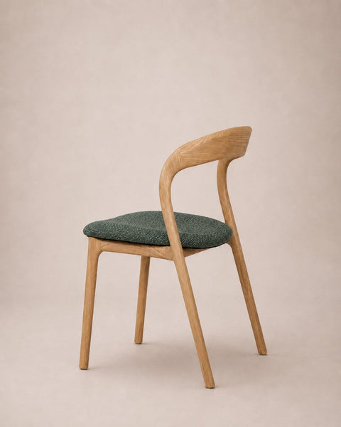 Solid oak wood dining chair natural green 80 cm Arco
