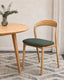 Solid oak wood dining chair natural green 80 cm Arco