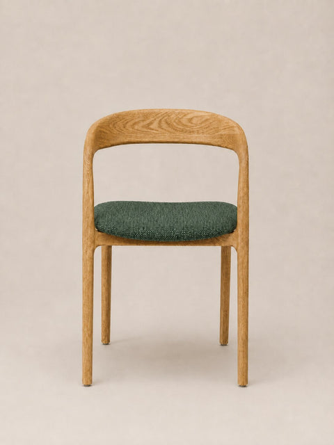Solid oak wood dining chair natural green 80 cm Arco