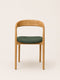 Solid oak wood dining chair natural green 80 cm Arco