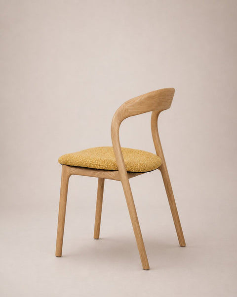Solid oak wood dining chair natural yellow 80 cm Arco