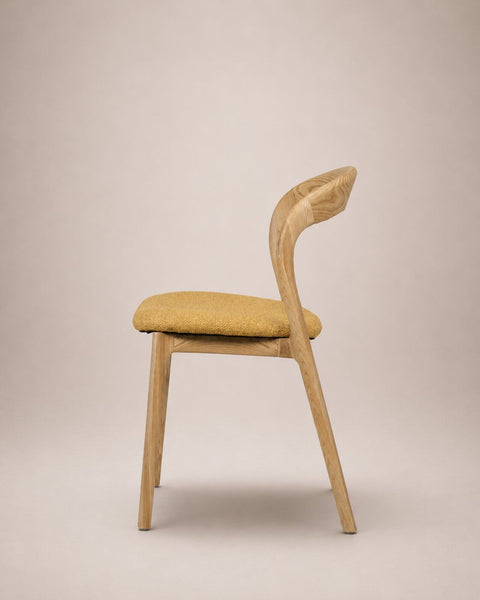 Solid oak wood dining chair natural yellow 80 cm Arco