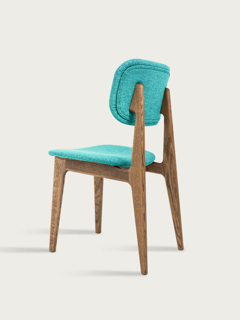 Chair of solid oak smoked azure Mevis