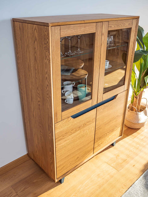 Buffet 100 cm made of solid oak natural in modern style Adena