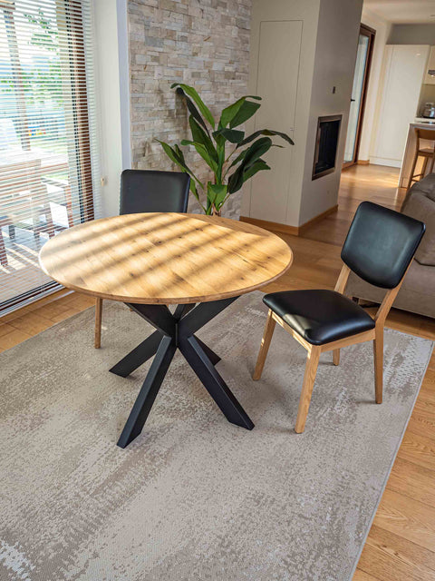 Dining table loft of solid oak nordic natural 100x100x75 cm Soles