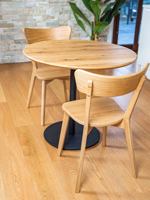 Dining table round of solid oak modern natural Echo