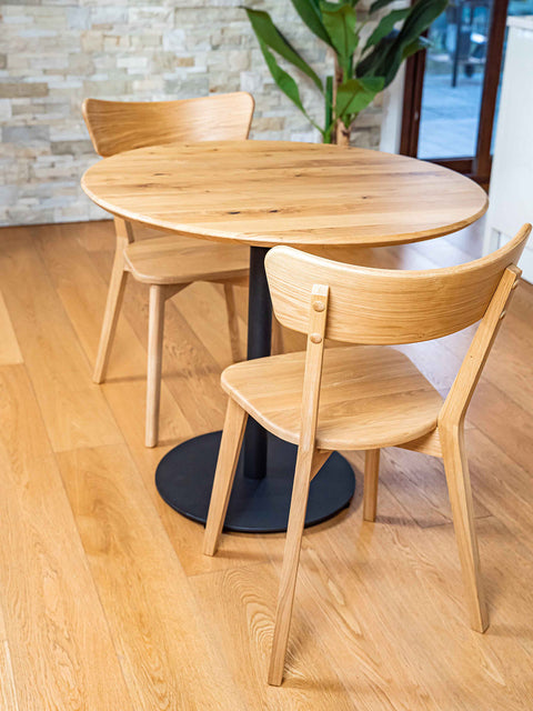 Dining table round of solid oak modern natural Echo