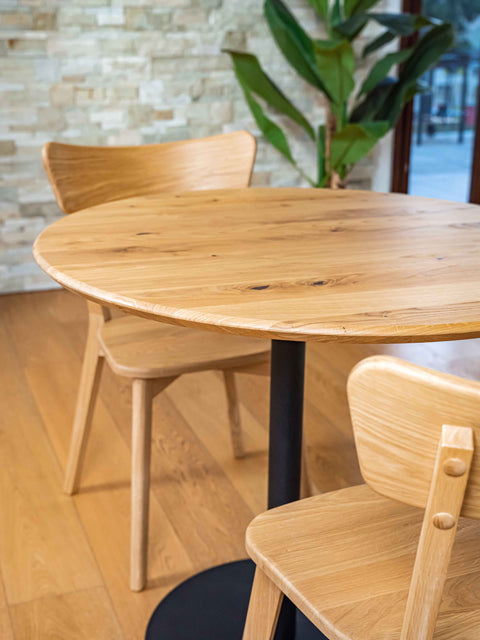 Dining table round of solid oak modern natural Echo