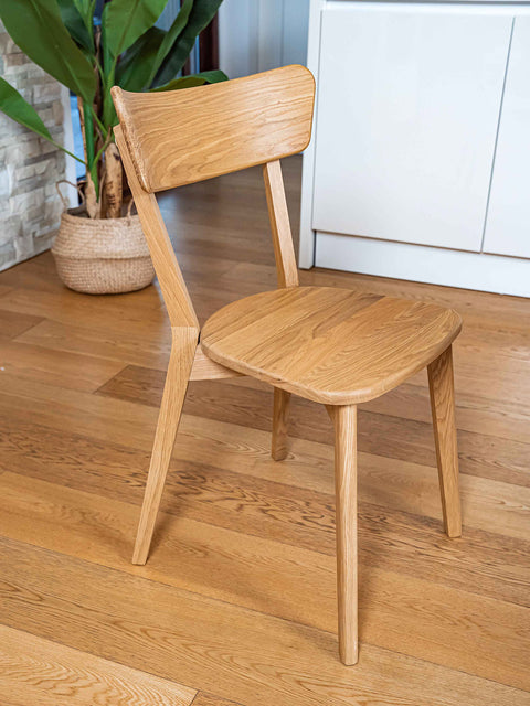 Sedia 81 cm in rovere finitura naturale ad olio moderna naturale sedile rigido Tense