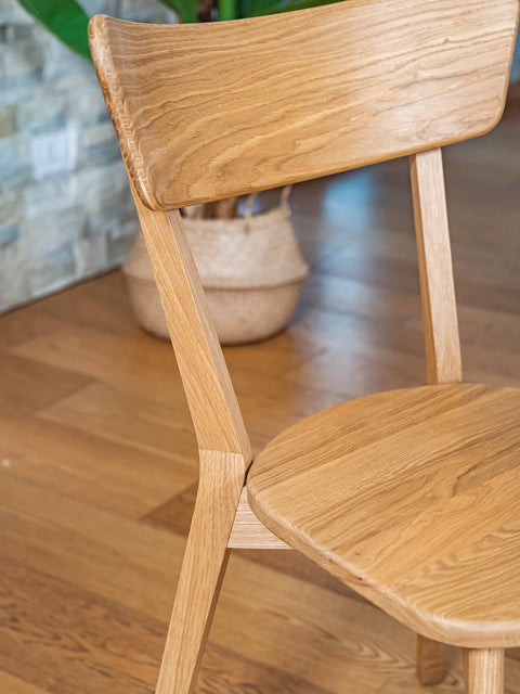 Chair 81 cm of oak natural oil finish hard seat modern natural Tense