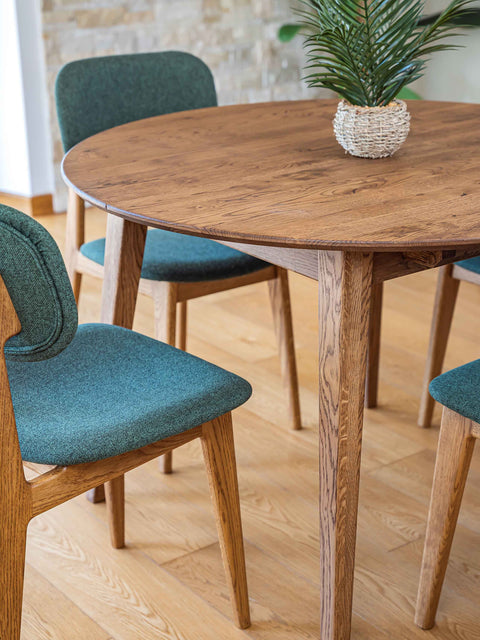 Dining extendable table solid oak modern brown Sun