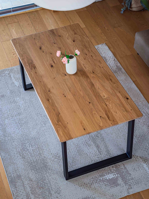 Dining Table of solid oak nordic loft natural 160x90x75 cm Ronelle