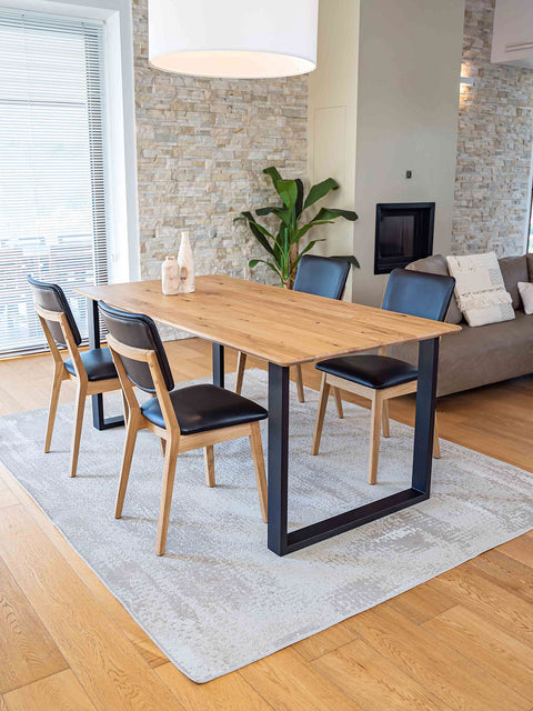 Tavolo da pranzo in rovere massello nordico loft naturale cm Ronelle