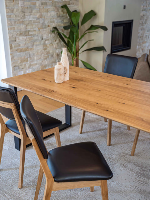 Tavolo da pranzo in rovere massello nordico loft naturale cm Ronelle