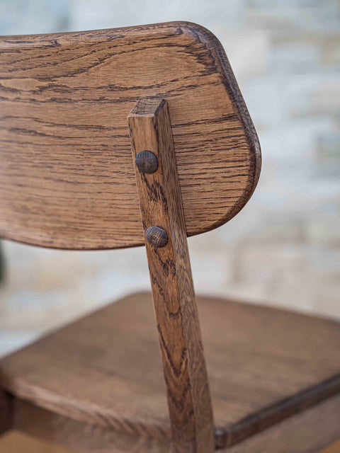 Chair of oak natural oil finish hard seat modern brown 80 cm Teo