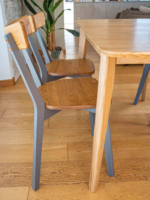 Extendable dining table of solid oak modern natural Vega