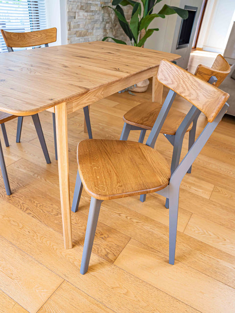 Extendable dining table of solid oak modern natural Vega