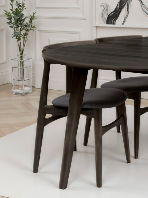 Dining Table of solid oak modern nordic black Florence