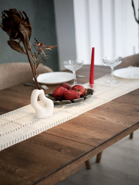 Solid oak extendable dining transformer table smoked Atlante