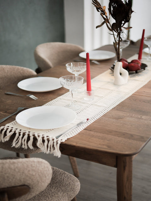 Solid oak extendable dining transformer table smoked Atlante