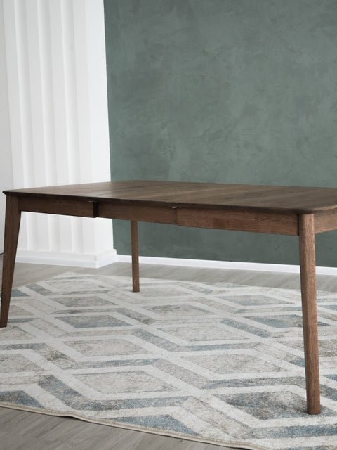 Solid oak extendable dining transformer table smoked Atlante
