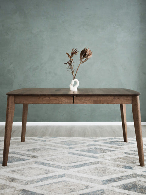 Tavolo da pranzo allungabile transformabile in rovere massello fumè Atlante