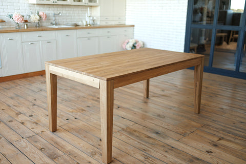Extendable dining table 160–260 cm with 2 extensions, crafted from solid natural oak Ravello