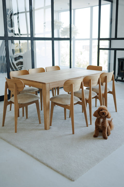 Extendable dining table 160–260 cm with 2 extensions, crafted from solid natural oak Ravello